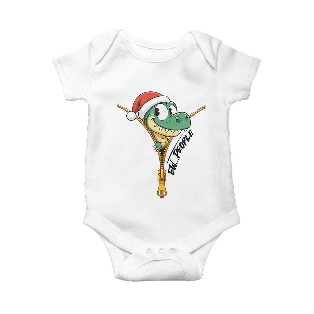 Funny Christmas Dinosaur Baby Onesie Ew People Xmas Gift TS12 White Print Your Wear
