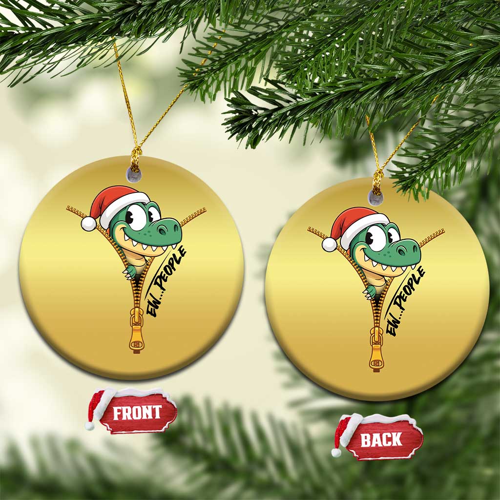 Funny Xmas Dinosaur Christmas Ornament Ew People Xmas Gift TS12 Circle Gold Print Your Wear