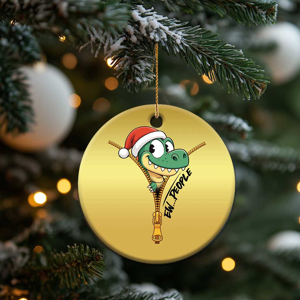 Funny Xmas Dinosaur Christmas Ornament Ew People Xmas Gift - Print Your Wear