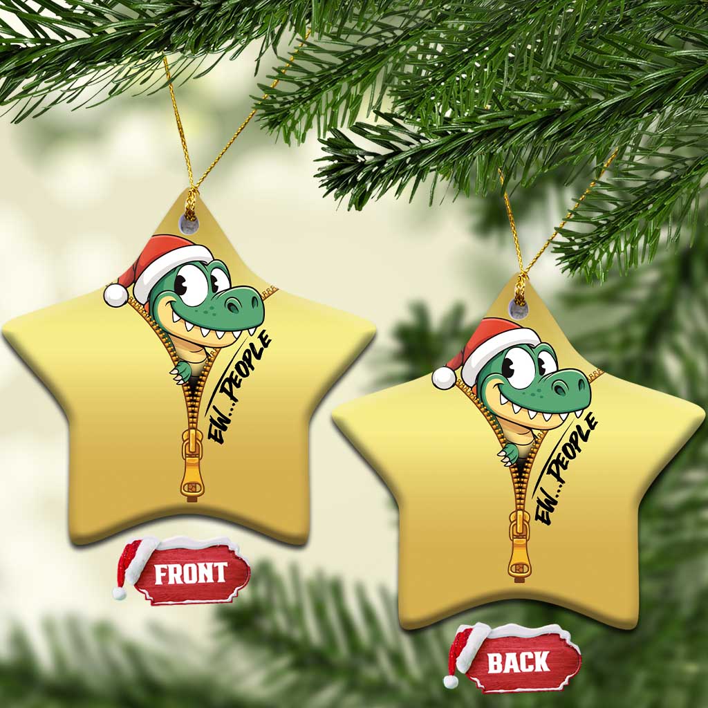 Funny Xmas Dinosaur Christmas Ornament Ew People Xmas Gift TS12 Star Gold Print Your Wear