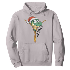Funny Christmas Dinosaur Hoodie Ew People Xmas Gift TS12 Ice Gray Print Your Wear