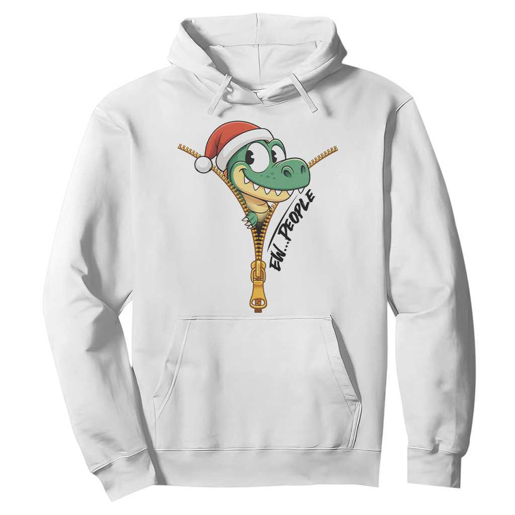 Funny Christmas Dinosaur Hoodie Ew People Xmas Gift TS12 White Print Your Wear