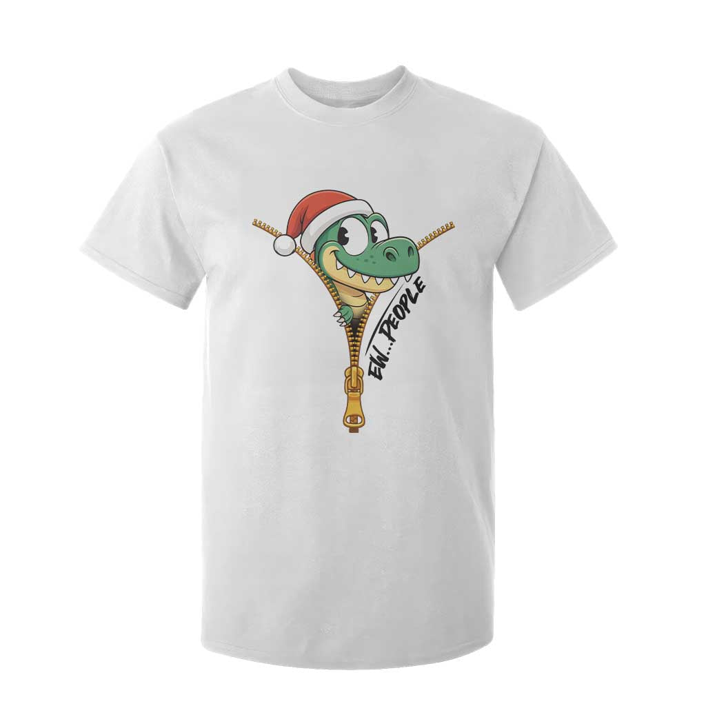 Funny Christmas Dinosaur T Shirt For Kid Ew People Xmas Gift TS12 White Print Your Wear