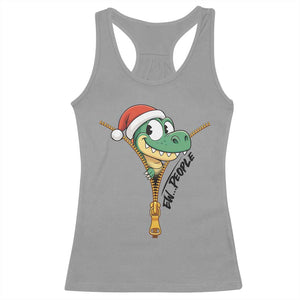Funny Christmas Dinosaur Racerback Tank Top Ew People Xmas Gift TS12 Sport Gray Print Your Wear