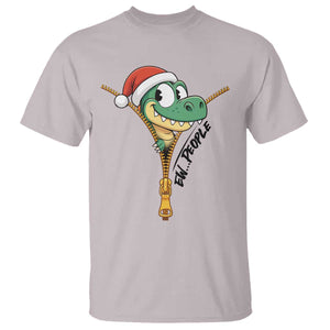 Funny Christmas Dinosaur T Shirt Ew People Xmas Gift TS12 Ice Gray Print Your Wear