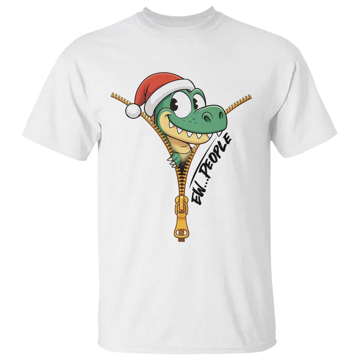 Funny Christmas Dinosaur T Shirt Ew People Xmas Gift TS12 White Print Your Wear
