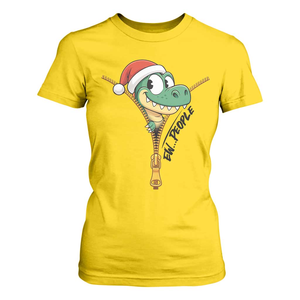 Funny Christmas Dinosaur T Shirt For Women Ew People Xmas Gift TS12 Daisy Print Your Wear