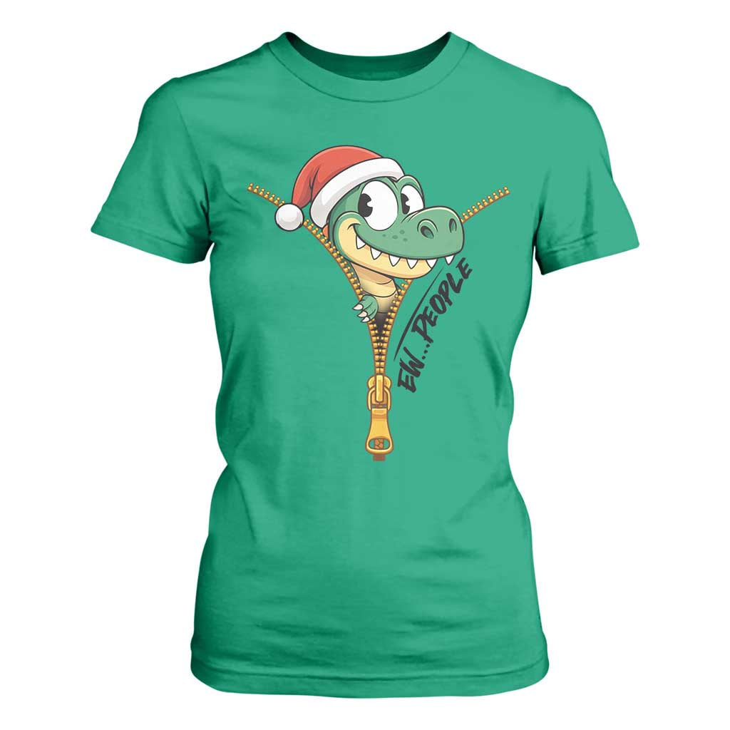 Funny Christmas Dinosaur T Shirt For Women Ew People Xmas Gift TS12 Irish Green Print Your Wear