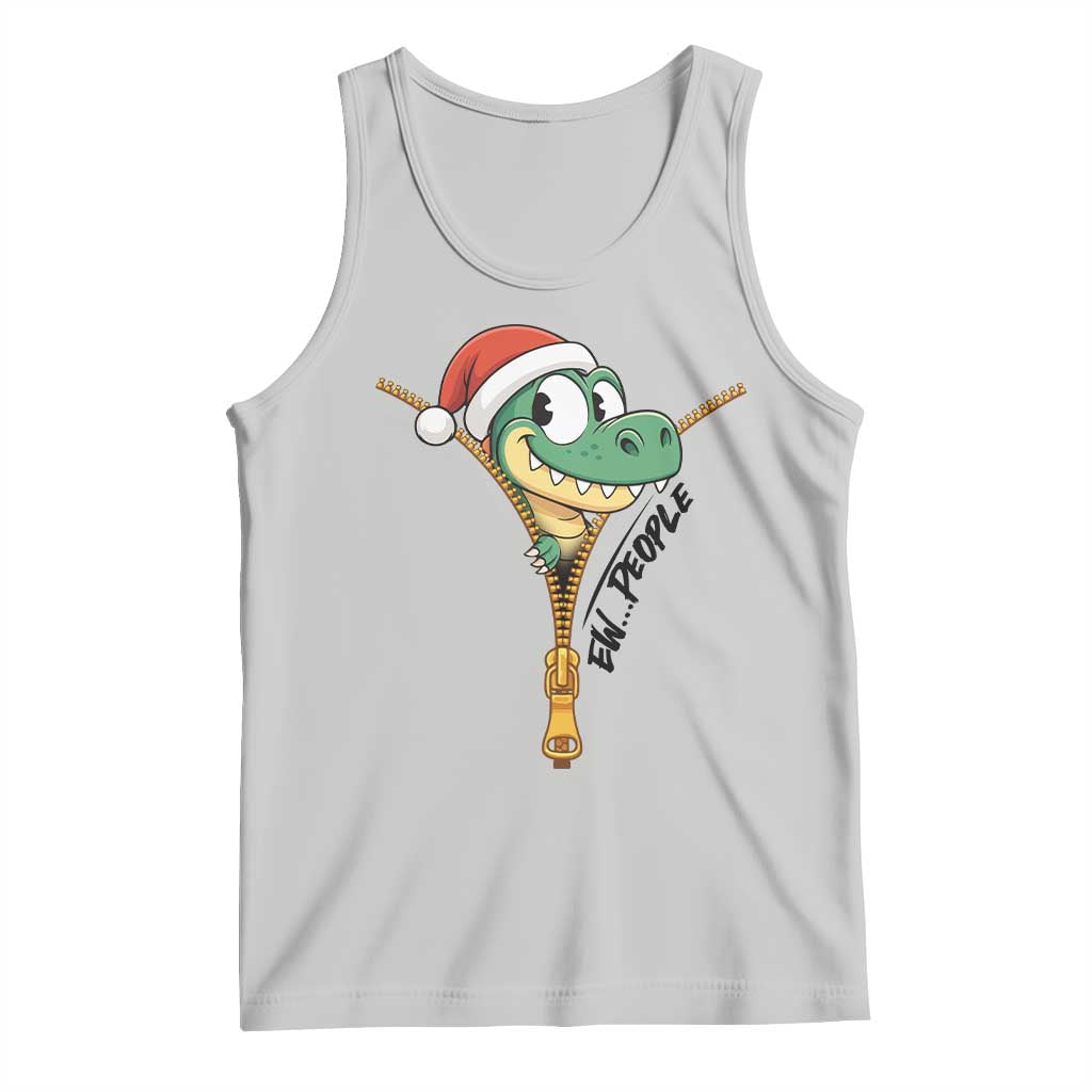 Funny Christmas Dinosaur Tank Top Ew People Xmas Gift TS12 Ash Print Your Wear