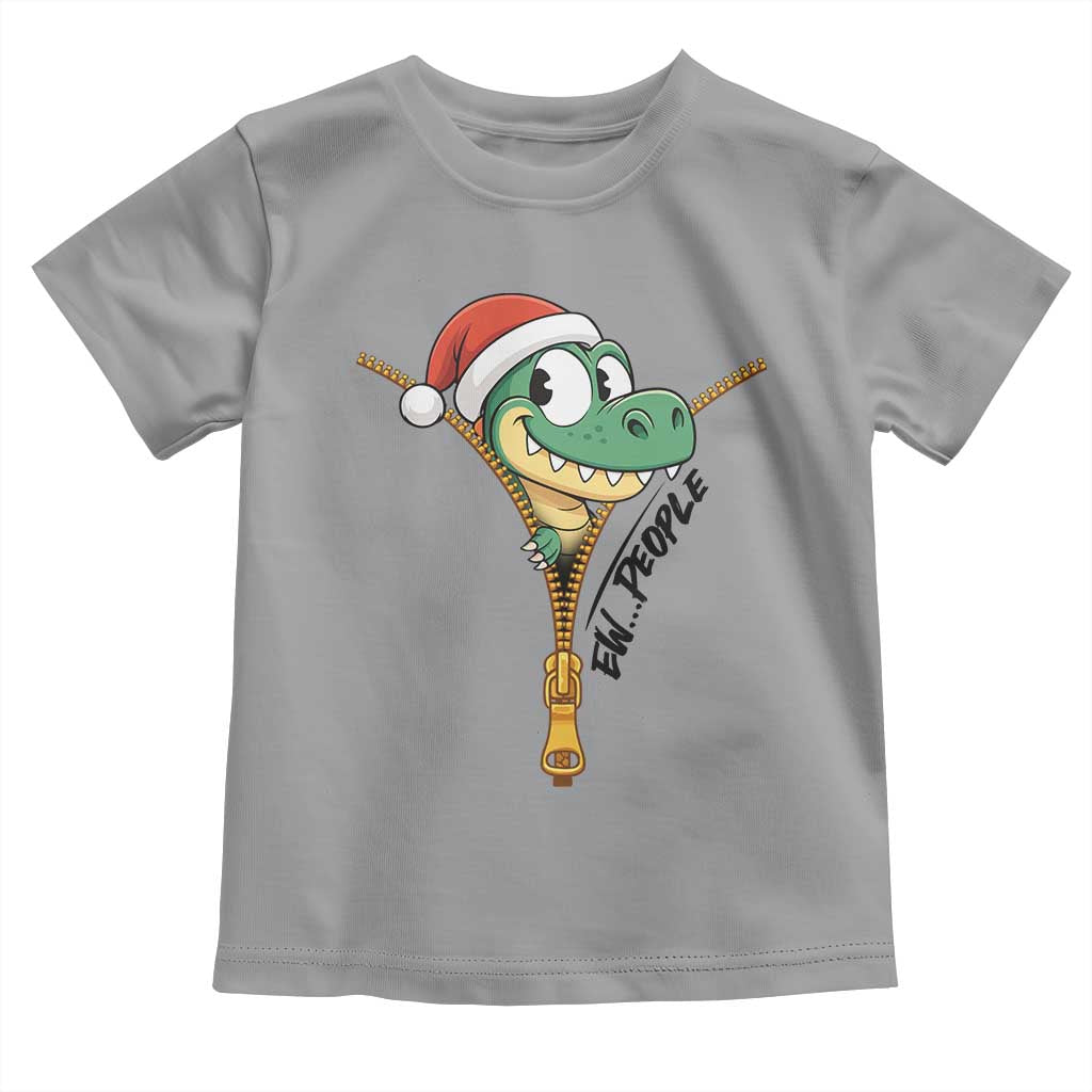 Funny Christmas Dinosaur Toddler T Shirt Ew People Xmas Gift TS12 Sport Gray Print Your Wear