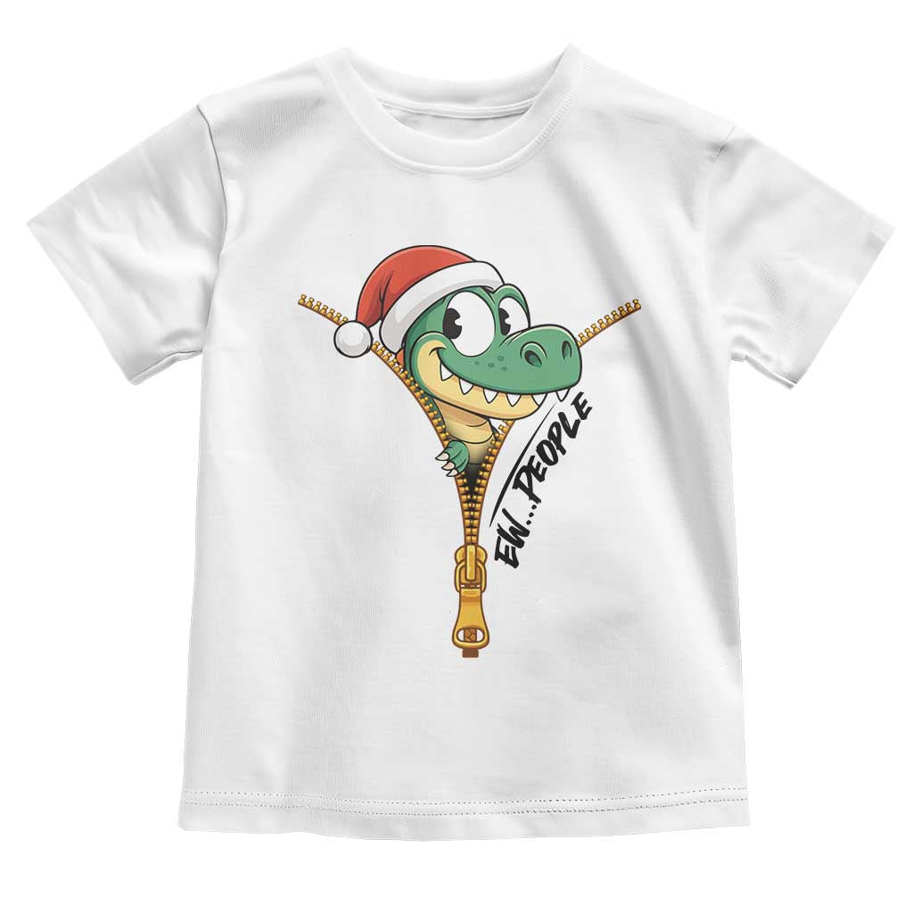 Funny Christmas Dinosaur Toddler T Shirt Ew People Xmas Gift TS12 White Print Your Wear