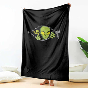 Funny Alien Throw Blanket Ew People Hater Quote TS12 Print Your Wear