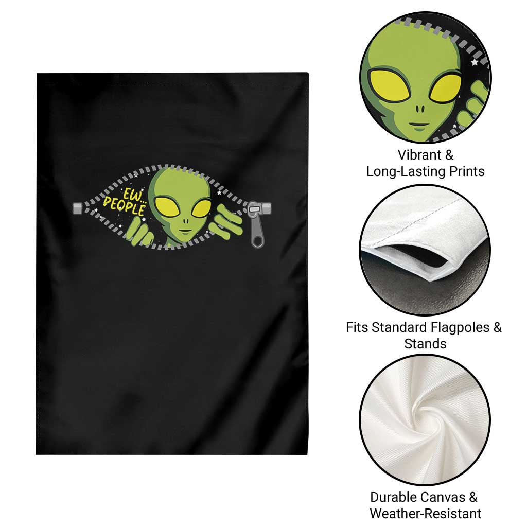 Funny Alien Garden Flag Ew People Hater Quote TS12 Print Your Wear