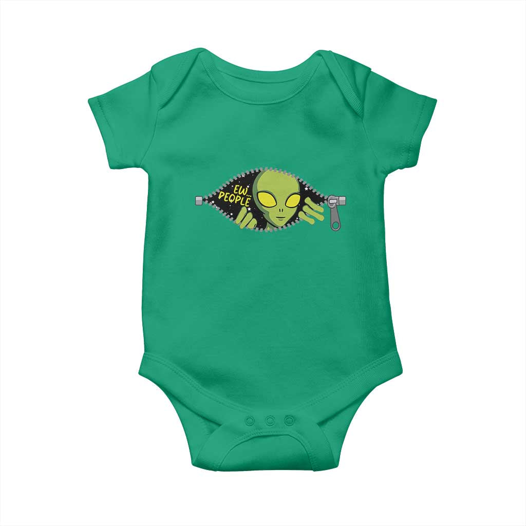 Funny Alien Baby Onesie Ew People Hater Quote TS12 Irish Green Print Your Wear