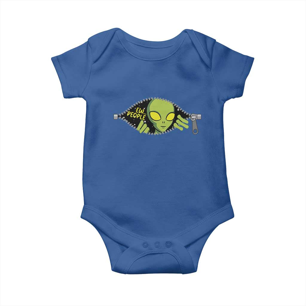 Funny Alien Baby Onesie Ew People Hater Quote TS12 Royal Blue Print Your Wear