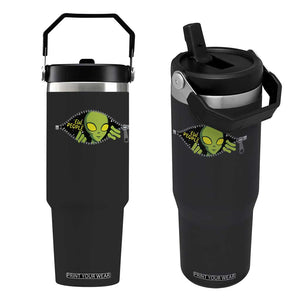 Funny Alien Flip Straw Tumbler Ew People Hater Quote TS12 One Size: 30 oz Black Print Your Wear