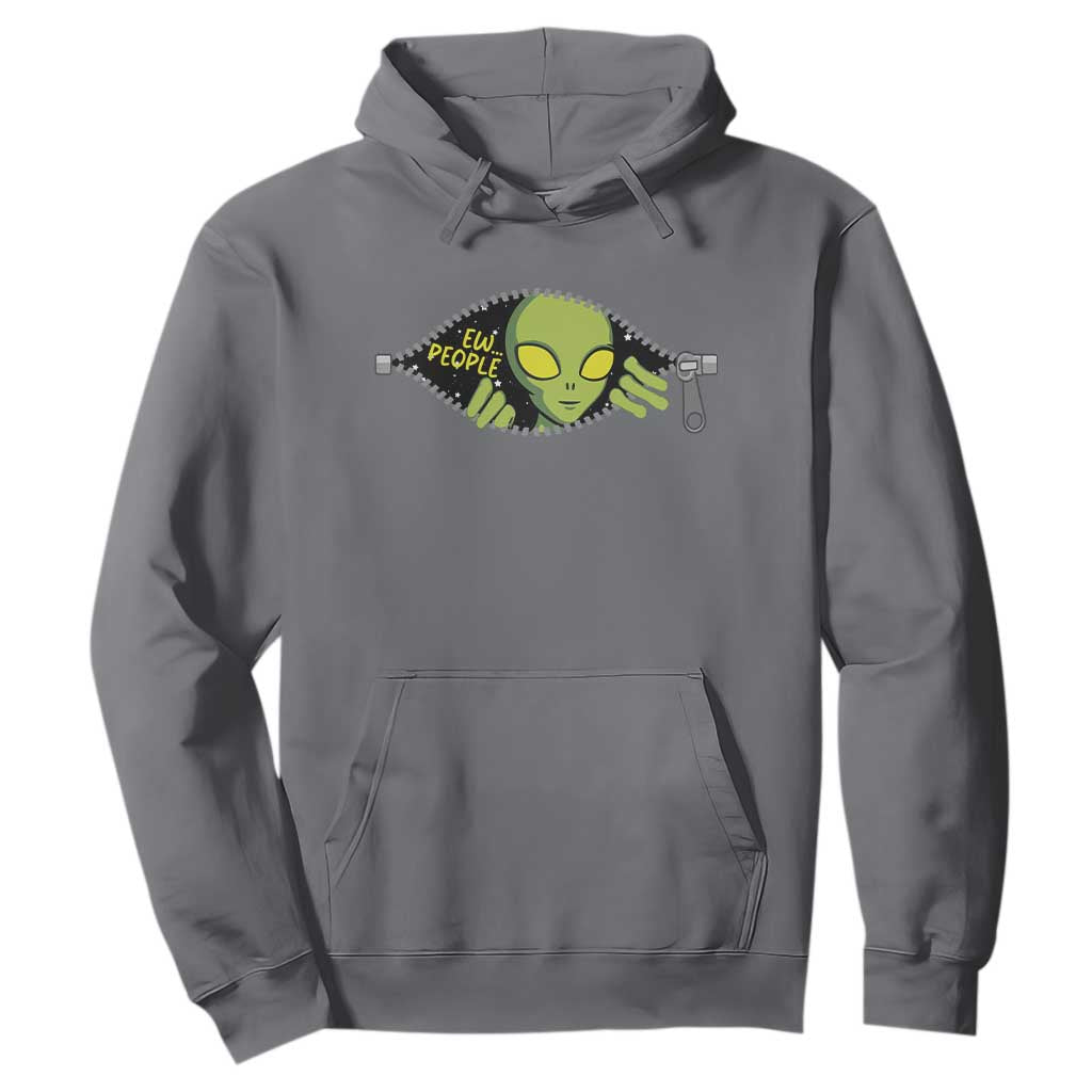 Funny Alien Hoodie Ew People Hater Quote TS12 Charcoal Print Your Wear