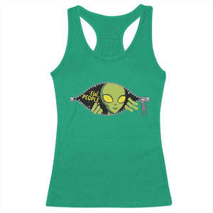 Funny Alien Racerback Tank Top Ew People Hater Quote TS12 Irish Green Print Your Wear