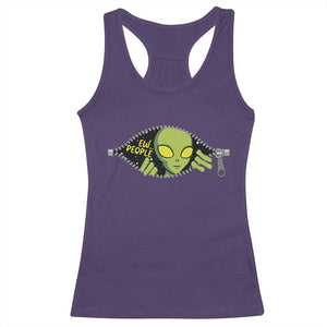 Funny Alien Racerback Tank Top Ew People Hater Quote TS12 Purple Print Your Wear
