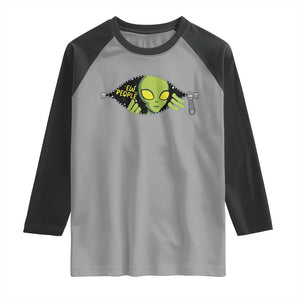 Funny Alien Raglan Shirt Ew People Hater Quote - Print Your Wear
