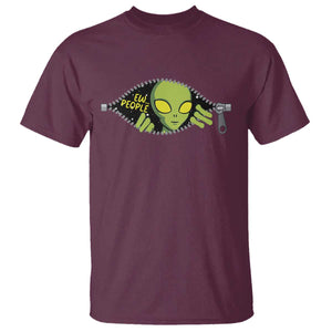 Funny Alien T Shirt Ew People Hater Quote TS12 Maroon Print Your Wear