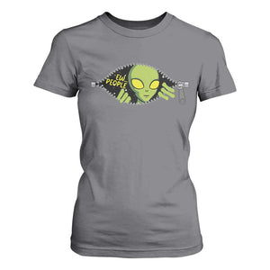 Funny Alien T Shirt For Women Ew People Hater Quote TS12 Charcoal Print Your Wear