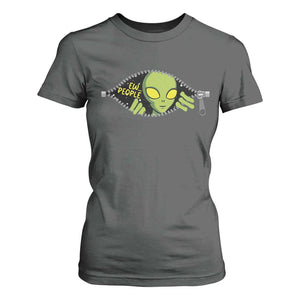 Funny Alien T Shirt For Women Ew People Hater Quote TS12 Dark Heather Print Your Wear