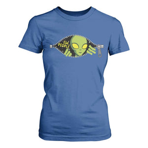 Funny Alien T Shirt For Women Ew People Hater Quote TS12 Royal Blue Print Your Wear