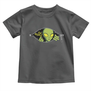 Funny Alien Toddler T Shirt Ew People Hater Quote TS12 Dark Heather Print Your Wear