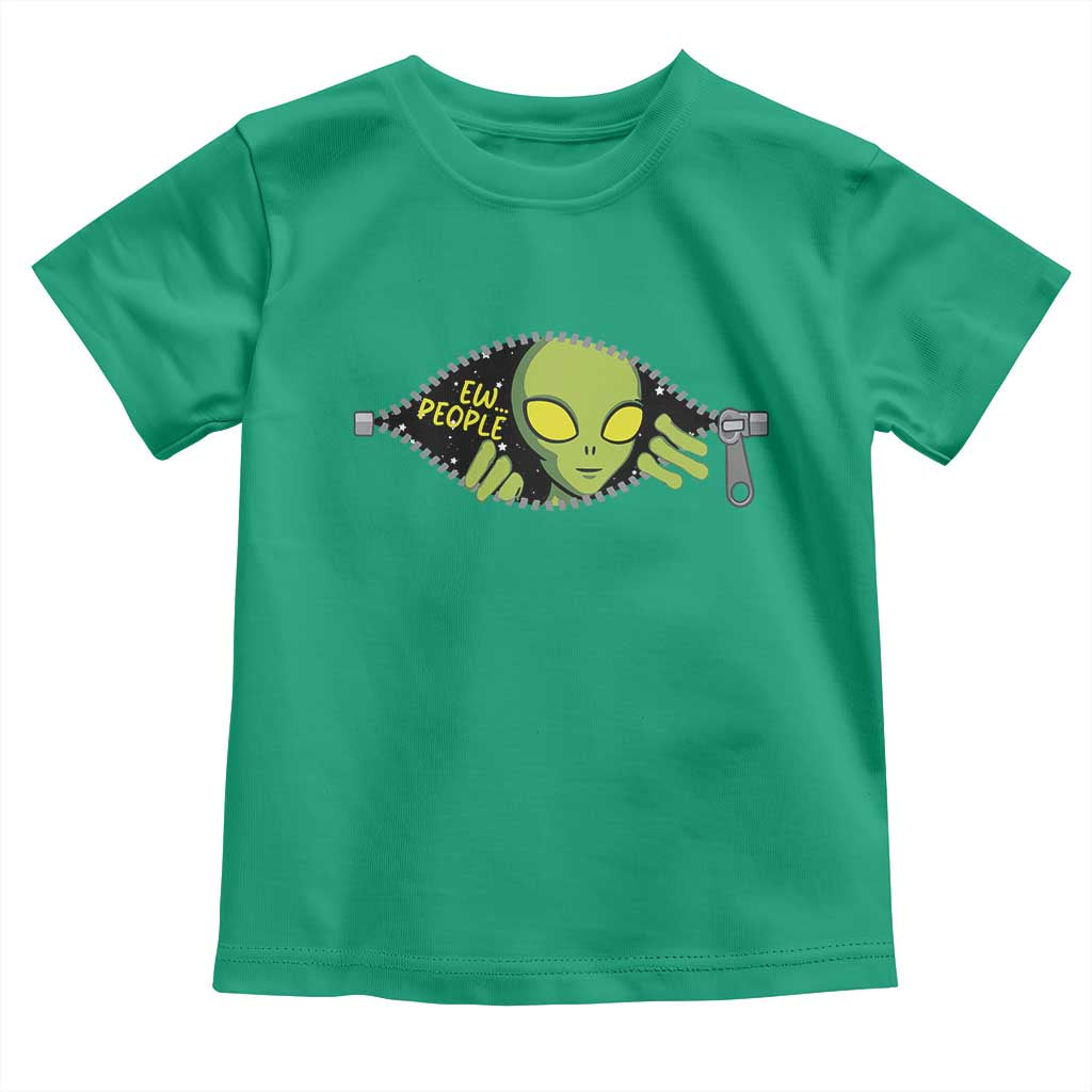 Funny Alien Toddler T Shirt Ew People Hater Quote TS12 Irish Green Print Your Wear