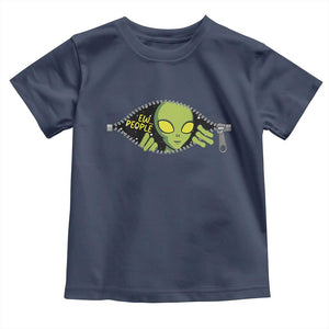Funny Alien Toddler T Shirt Ew People Hater Quote TS12 Navy Print Your Wear