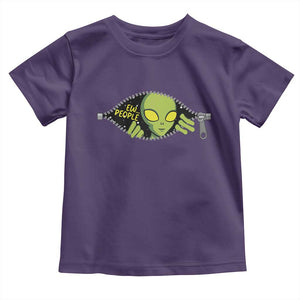 Funny Alien Toddler T Shirt Ew People Hater Quote TS12 Purple Print Your Wear