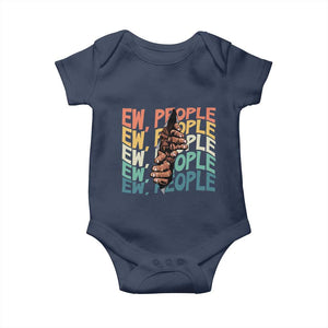 Ew People Hater Baby Onesie Funny Bigfoot Sarcastic Quote TS12 Navy Print Your Wear