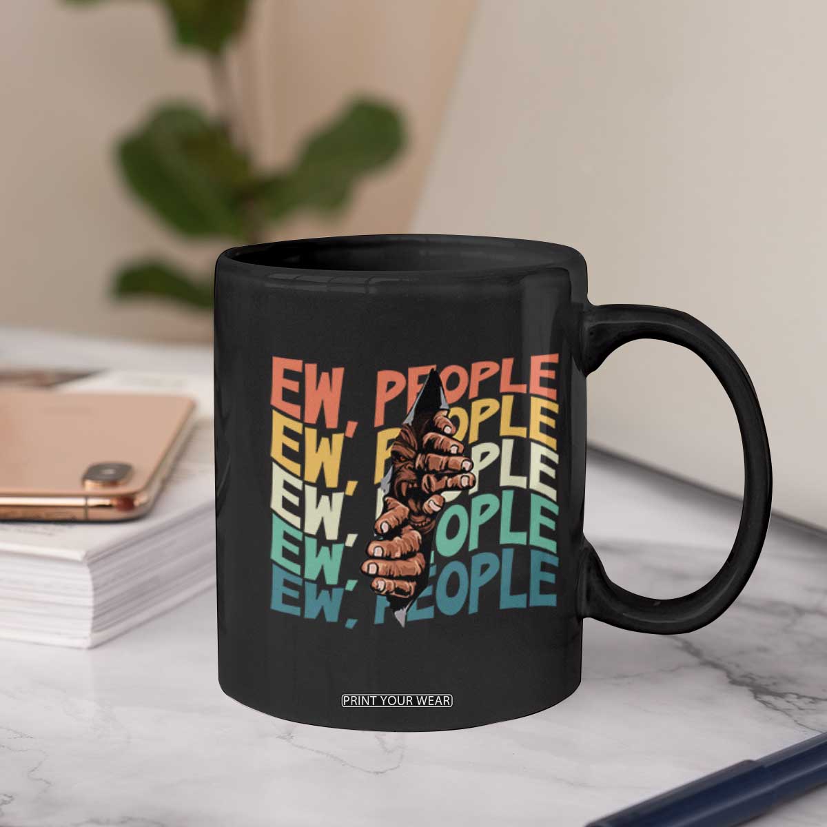 Ew People Hater Coffee Mug Funny Bigfoot Sarcastic Quote TS12 Print Your Wear