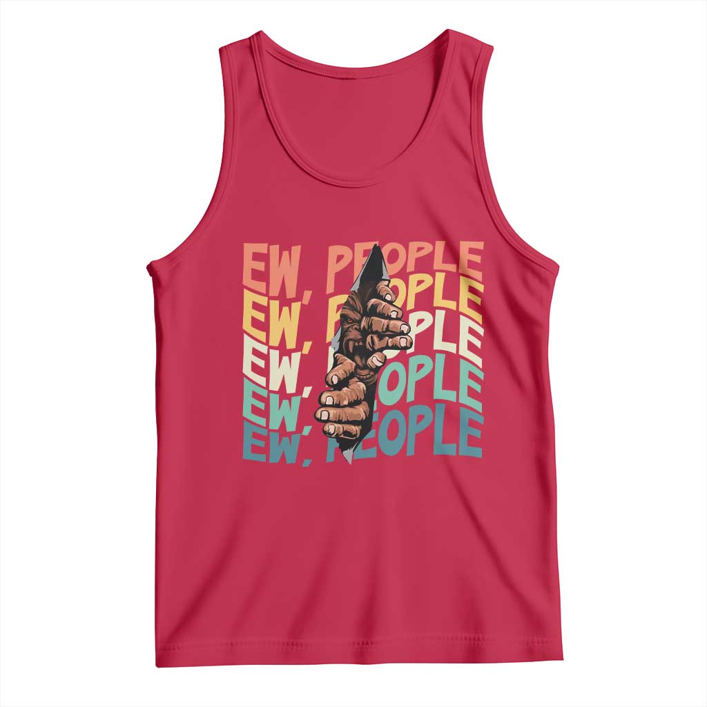 Ew People Hater Tank Top Funny Bigfoot Sarcastic Quote TS12 Red Print Your Wear