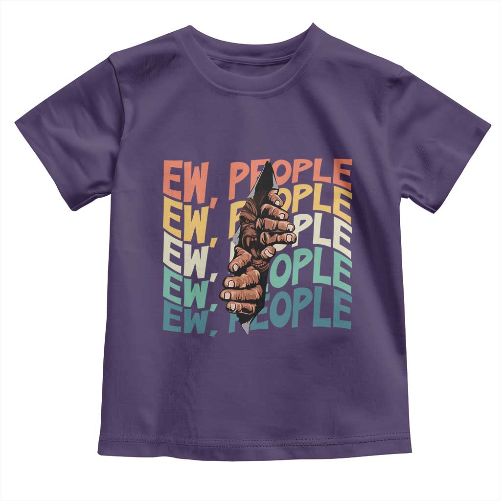 Ew People Hater Toddler T Shirt Funny Bigfoot Sarcastic Quote TS12 Purple Print Your Wear