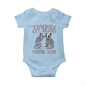 Funny Opossum Raccoon Skeleton Baby Onesie Zombies Eat Brains Dont Worry You Are Safe