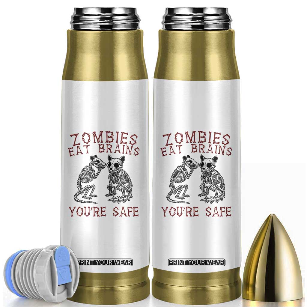 Funny Opossum Raccoon Skeleton Bullet Tumbler Zombies Eat Brains Dont Worry You Are Safe TS12 White Print Your Wear