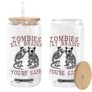 Funny Opossum Raccoon Skeleton Glass Can Zombies Eat Brains Dont Worry You Are Safe TS12 Print Your Wear
