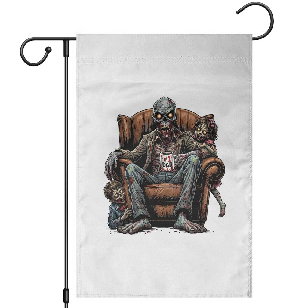 Funny #1 Dad Zombie Horror Garden Flag Halloween Family Father Gift