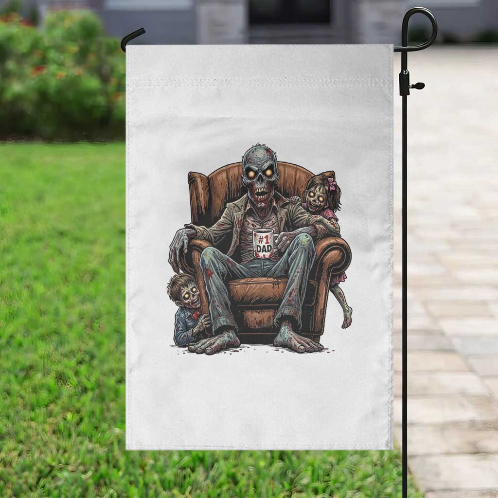 Funny #1 Dad Zombie Horror Garden Flag Halloween Family Father Gift