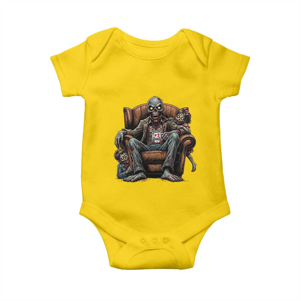 Funny #1 Dad Zombie Horror Baby Onesie Halloween Family Father Gift