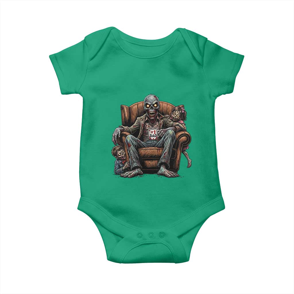 Funny #1 Dad Zombie Horror Baby Onesie Halloween Family Father Gift