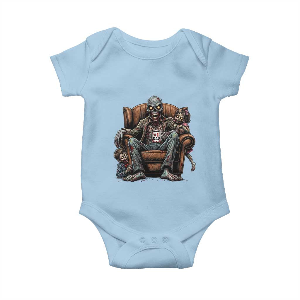 Funny #1 Dad Zombie Horror Baby Onesie Halloween Family Father Gift