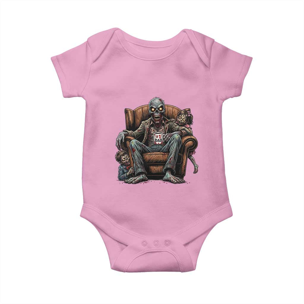Funny #1 Dad Zombie Horror Baby Onesie Halloween Family Father Gift