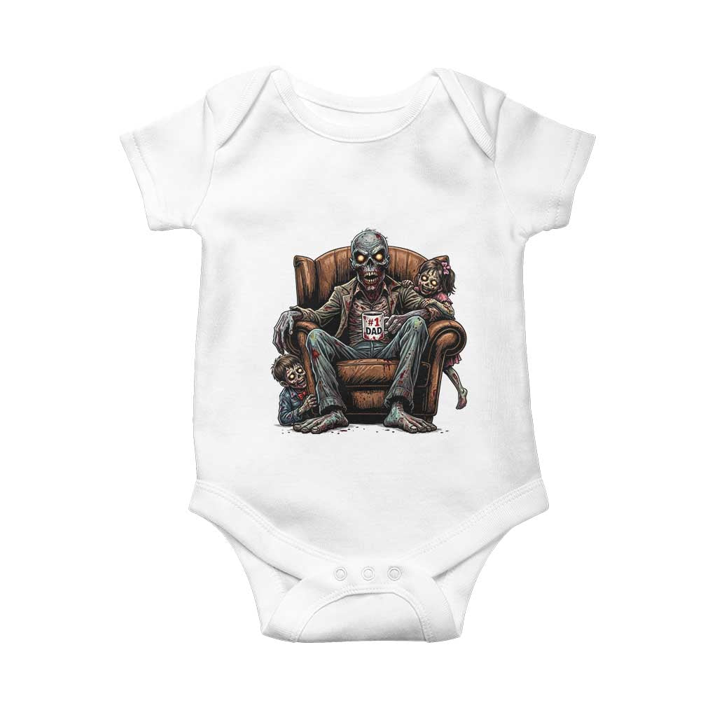 Funny #1 Dad Zombie Horror Baby Onesie Halloween Family Father Gift