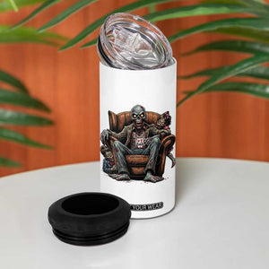 Funny #1 Dad Zombie Horror 4 in 1 Can Cooler Tumbler Halloween Family Father Gift