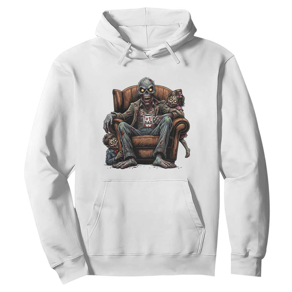 Funny #1 Dad Zombie Horror Hoodie Halloween Family Father Gift