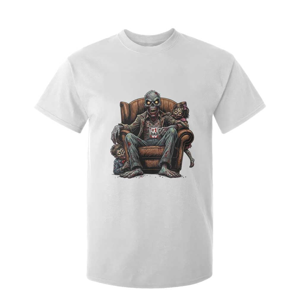 Funny #1 Dad Zombie Horror T Shirt For Kid Halloween Family Father Gift