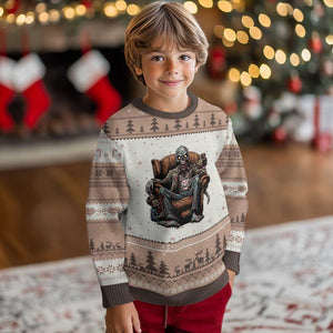 Funny #1 Dad Zombie Horror Ugly Christmas Sweater Halloween Family Father Gift